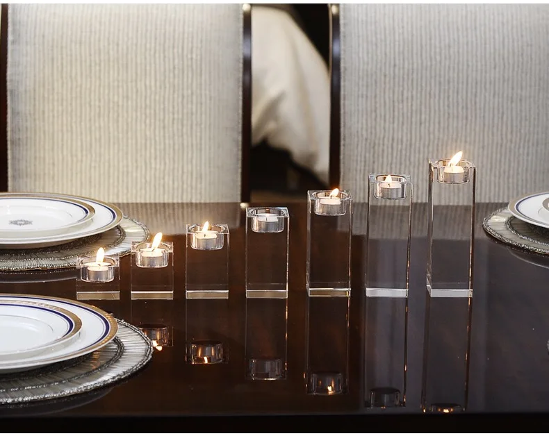 Jinghanlu прозрачные хрустальные подсвечники маленькие Подсвечники Tealight День Святого Валентина свеча украшение домашнего стола 9 Размер