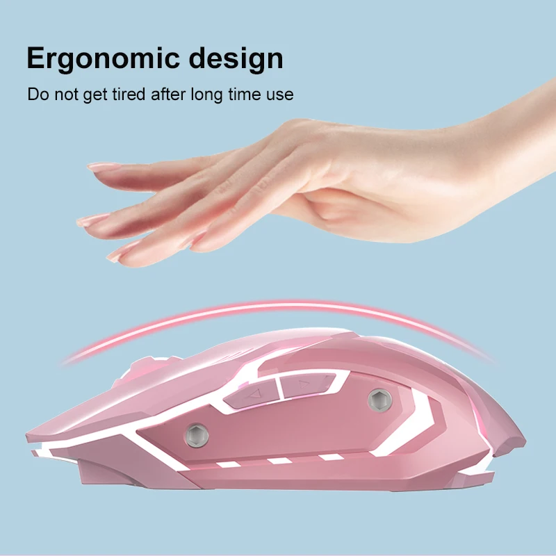 Mini Mouse Gamer com Fio Silencioso Ergonômico Teclas Retroiluminado Magia para Laptop pc Gamer Presente para Meninas - Imagem 4