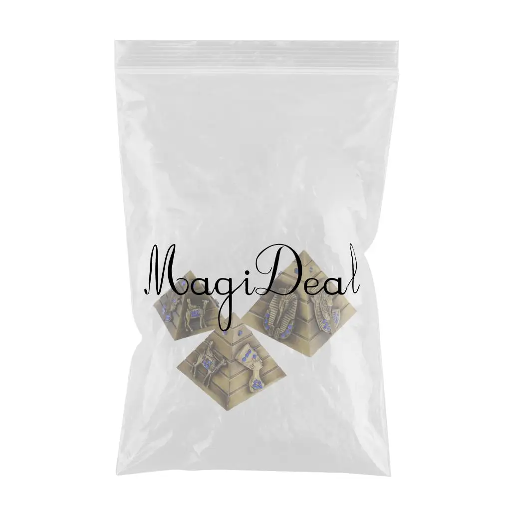 3pcs/set Metal Egyptian Pyramids Architectural Souvenir Keepsake Urn