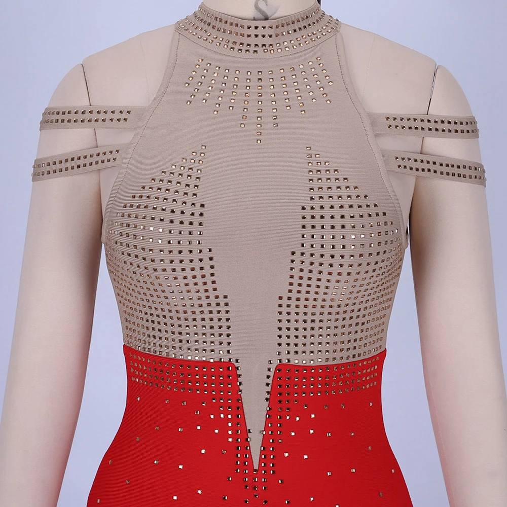 Ocstrade элегантное Бандажное платье Vestido Bandagem из вискозы с перьями и бисером, черно-белое Бандажное платье с открытыми плечами, облегающее вечернее платье