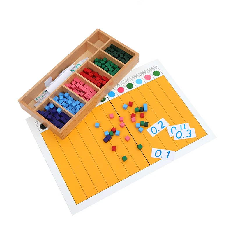 

Decimal Fraction Exercise Cubes and Board Math Toys to Learn Fraction Montessori Elementary Materials Early Educational Toys