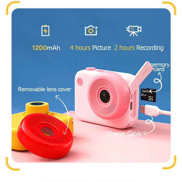 2021 Children Camera Digital Camera 48MP 4K Vlog Pocket Camera Front Camera Toy For Girl Children Gift Kids Education Toy Camera 4