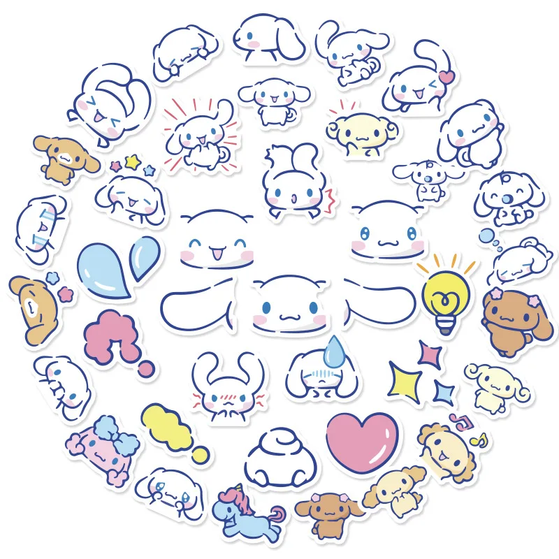 

40Pcs cute Melody Cinnamoroll Stickers For Luggage Skateboard Phone Laptop Wall Guitar Sticker DIY Waterproof Sticker