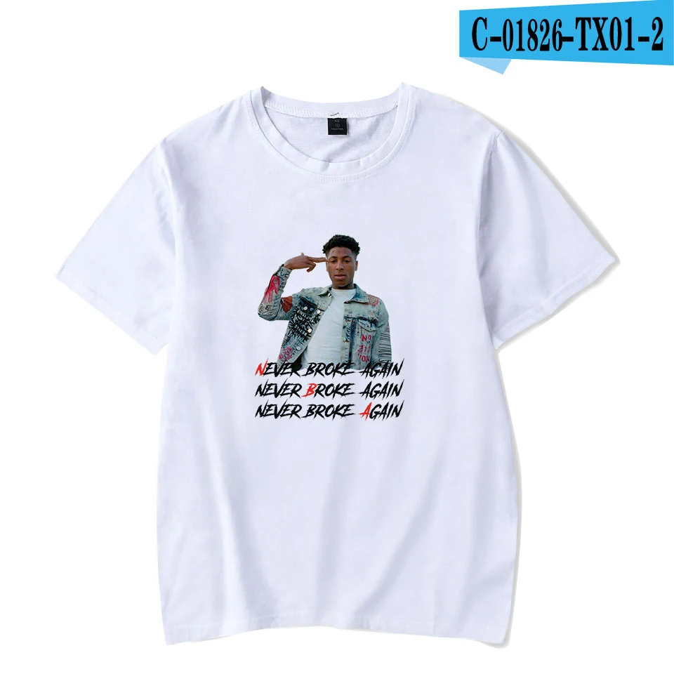 YoungBoy Never Broke Again high Street white t shirt Summer Classic Short Sleeve t shirt men/women Casual Design Tops - Цвет: As Picture