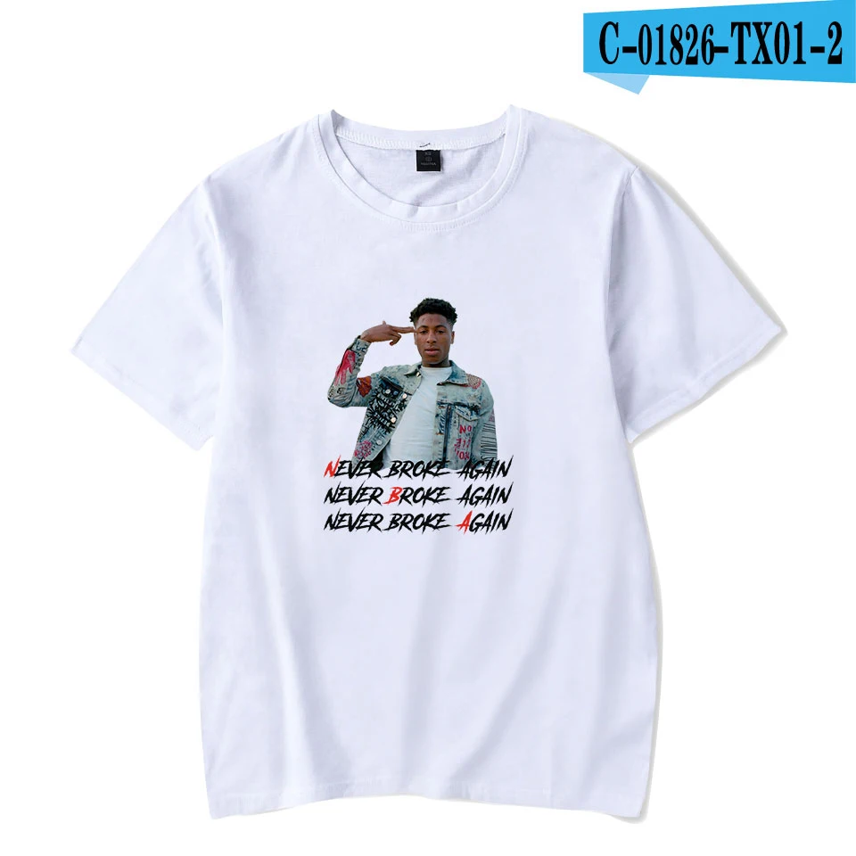 As Picture YoungBoy Never Broke Again high Street white t shirt Summer Classic Short Sleeve t shirt men/women Casual Design Tops - Цвет: As Picture
