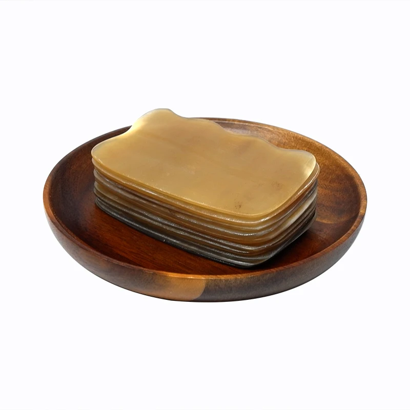 Yellow Ox Horn Beauty Guasha Scraping Tool Thin Arm Leg Slimming V Line Face Massage Plate Healthcare Board