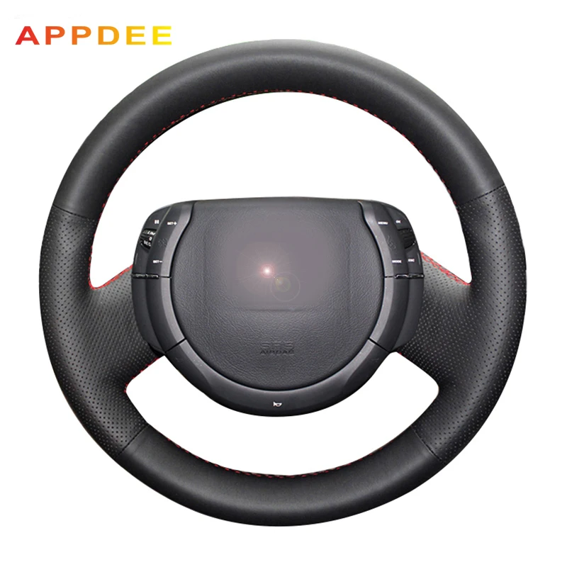 Handsewing Black Artificial Leather Steering Wheel Covers for  Citroen Triumph Old C4 C-quatre |