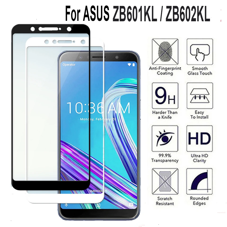 9H Защитное стекло для ASUS ZenFone Max Pro M1 ZB602KL ZB601KL защитная пленка полное покрытие взрывозащищенное Закаленное стекло