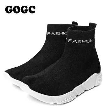 

GOGC Summer Woman Sneakers Breathable Sport Shoes Sock platform Causal Shoe for Women basket femme ladies flats G803