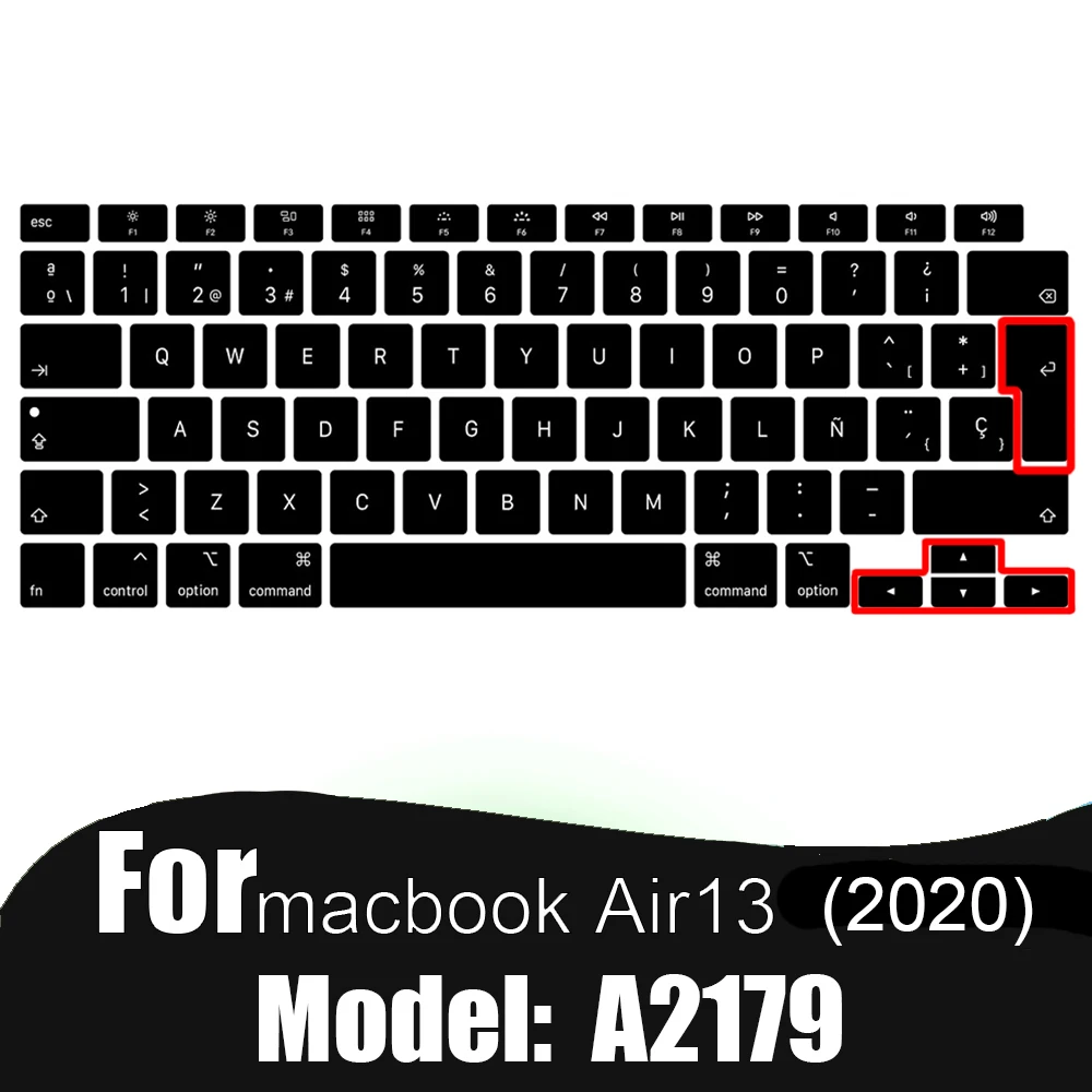 Macbook Air 13 용 스페인어 노트북 컬러 실리콘 키보드 커버 A1932 A2179 보호 필름 키보드 케이스, Apple Air13 2020 용