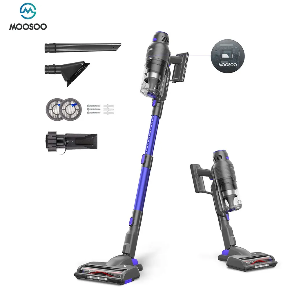 MOOSOO K20 Cordless Vacuum Cleaner, Featuring Smart Sensor Tech, Powerful Stick Vacuum with