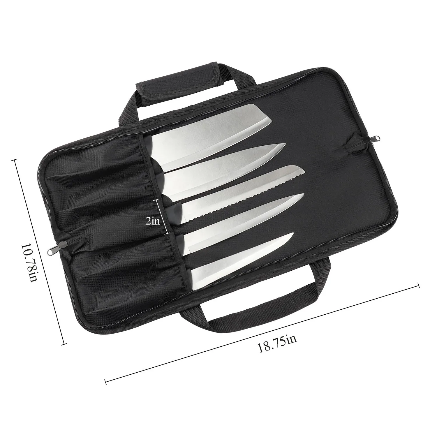 WESSLECO Nylon Chef Knife Bag Carrying Folding Pocket Kitchen Storage Case for School Traveling Party
