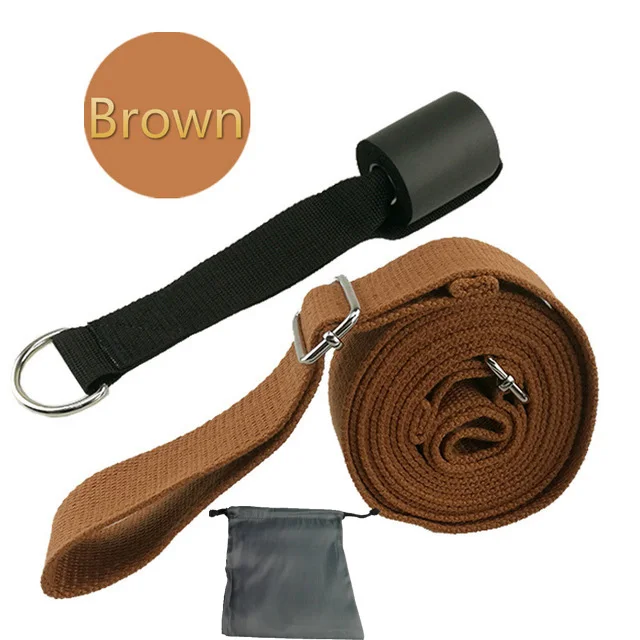 brown Эластичный пояс для йоги, тренировочный Эспандер для фитнеса, балетный гимнастический тренажер, растягивающийся пояс, растягивающийся Натяжной тренажер - Цвет: brown
