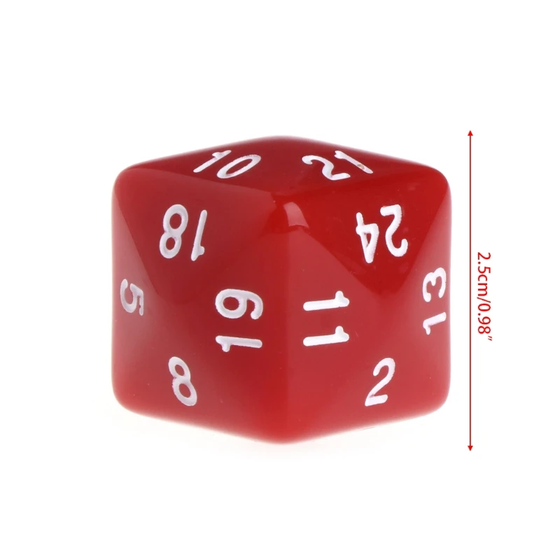 6pcs 24 Sided Resin Number Dice Family Party Bar Board Game DND Accessories