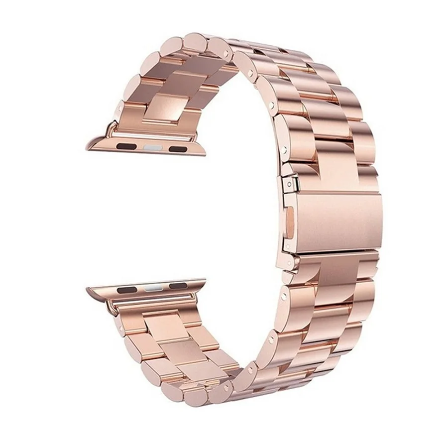 rose gold Модный браслет ремешок металлический ремешок на цепочке браслет на петле 38 мм 40 мм 42 мм 44 мм Замена для Apple Watch Series 4 3 2 1 - Цвет: rose gold