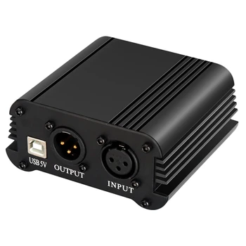 

B.BMIC 48V USB Phantom Power Supply USB Cable Micro-phone Cable for Mini Micro-phone Condenser Recording Equipment-Black