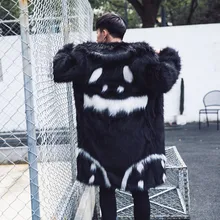 Повседневная куртка-парка с меховым воротником, меховое пальто, мужское длинное пальто, Новое мужское меховое пальто, зимняя верхняя одежда из искусственного меха, Длинные куртки для мужчин