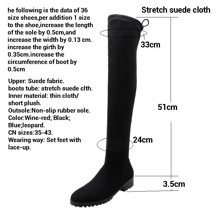 CDAXILAN new to women's Over-the-knee boots stretch fabric suede Mid-heel lace-up sexy thigh boot leopard grain long boot