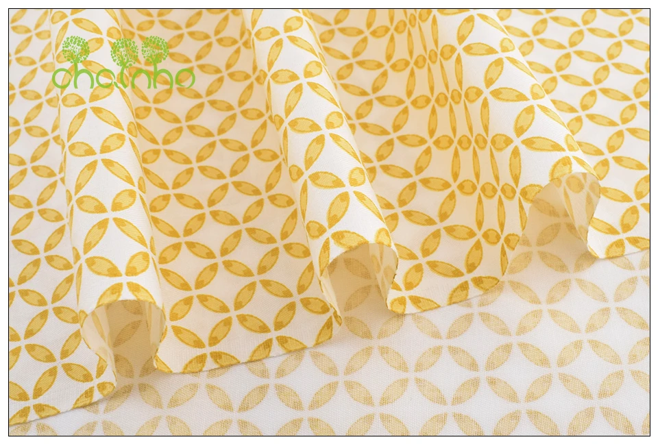 Chainho,Yellow Floral Series,Printed Twill Cotton Fabric,Patchwork Cloth For DIY Sewing Quilting Baby&Child's Material,100x160cm