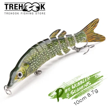 TREHOOK 10cm 8.7g Pike Jointed Wobbler Fishing Lure 1
