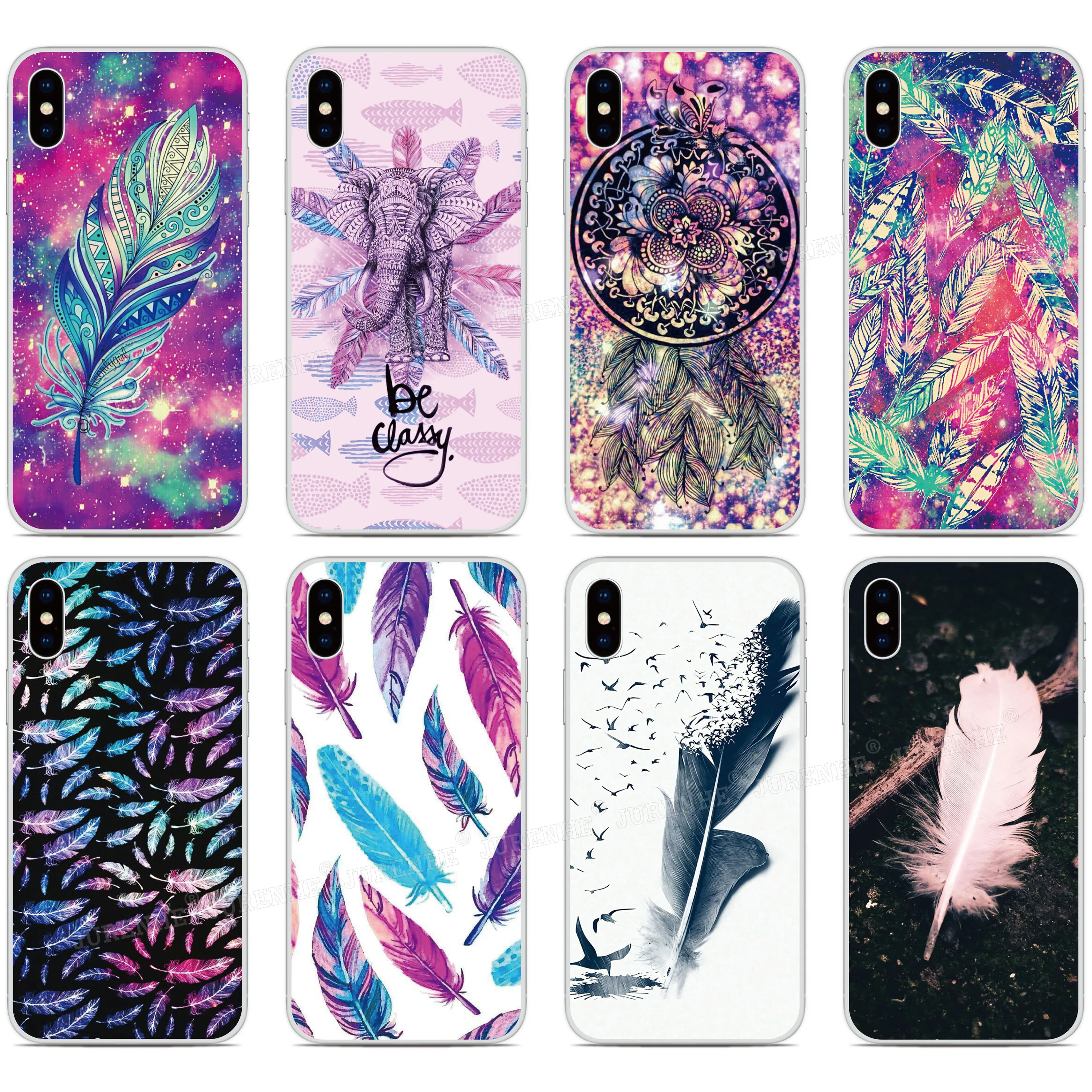 

Colorful Feather Capa Soft TPU Phone Case For Wiko View 2 Go XL / U Feel Lite / Lenny 5 4 Jerry Tommy Harry Sunny 2 3 Plus Cover
