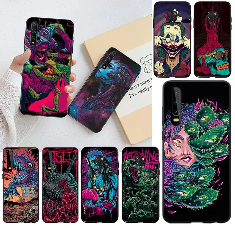 HPCHCJHM черный мягкий чехол из ТПУ с изображением черепа для Huawei P30 P20 lite Mate 20 Pro P Smart