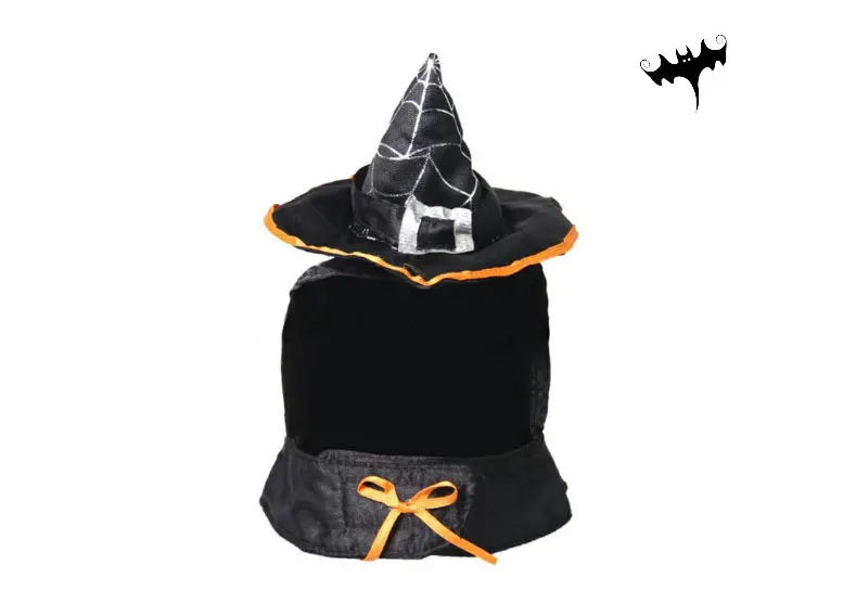 Хэллоуин чародея с рисунком собачки и котика шапки и шарфа PP хлопок сатин персонализированные черные праздничные костюмы шляпа для