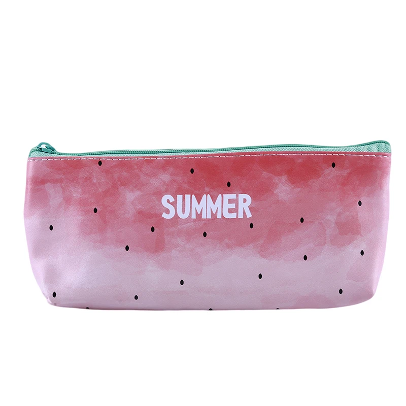 1PC Cute Fruit Rabbit Pencil Case For Girls PU Pen Bag Box Waterproof Stationery Pouch Home Office School Supplies - Color: watermelon