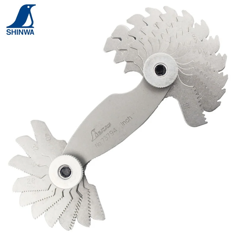 

SHINWA Pitch Gauge Thread Measuring Gage Metric 60 Degree or Imperial Inch 55 Degree for Whitworth Screw Thead