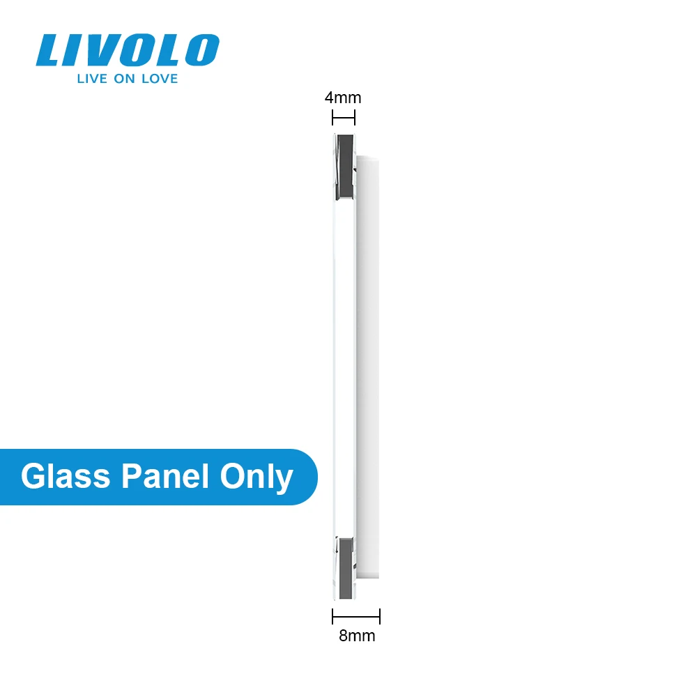Livolo single-chave interruptor painel padrão da ue luxo branco pérola vidro de cristal apenas 1gang painel peças diy para base de interruptor