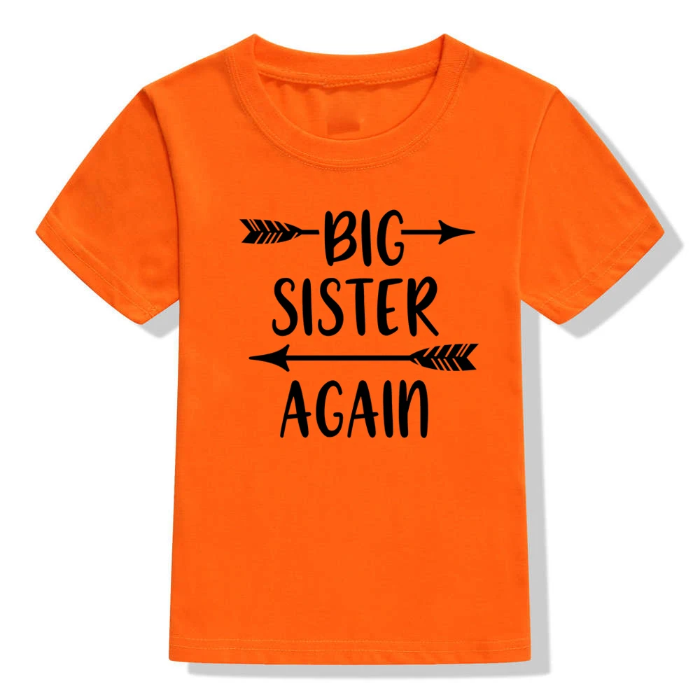 Детская футболка с надписью «Big Sister agne» для девочек; забавная футболка с короткими рукавами для маленьких девочек; повседневная детская одежда