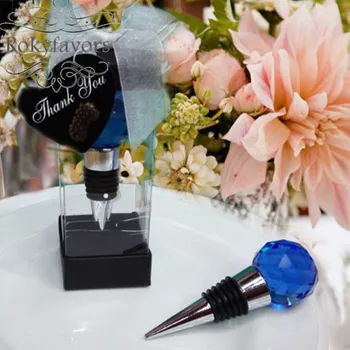

20PCS Blue Crystal Ball Bottle Stopper Wedding Favors Bridal Shower Anniversary Keepsake Supplies Event Birthday Gifts