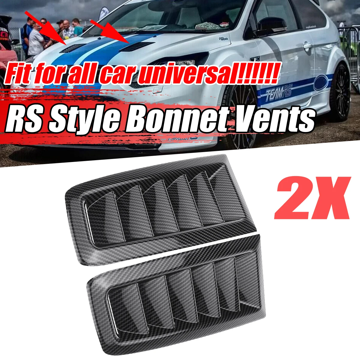 ABS универсальный 2x автомобильный передний капот вытяжка для Ford Focus MK2 BMW BENZ Audi Civic