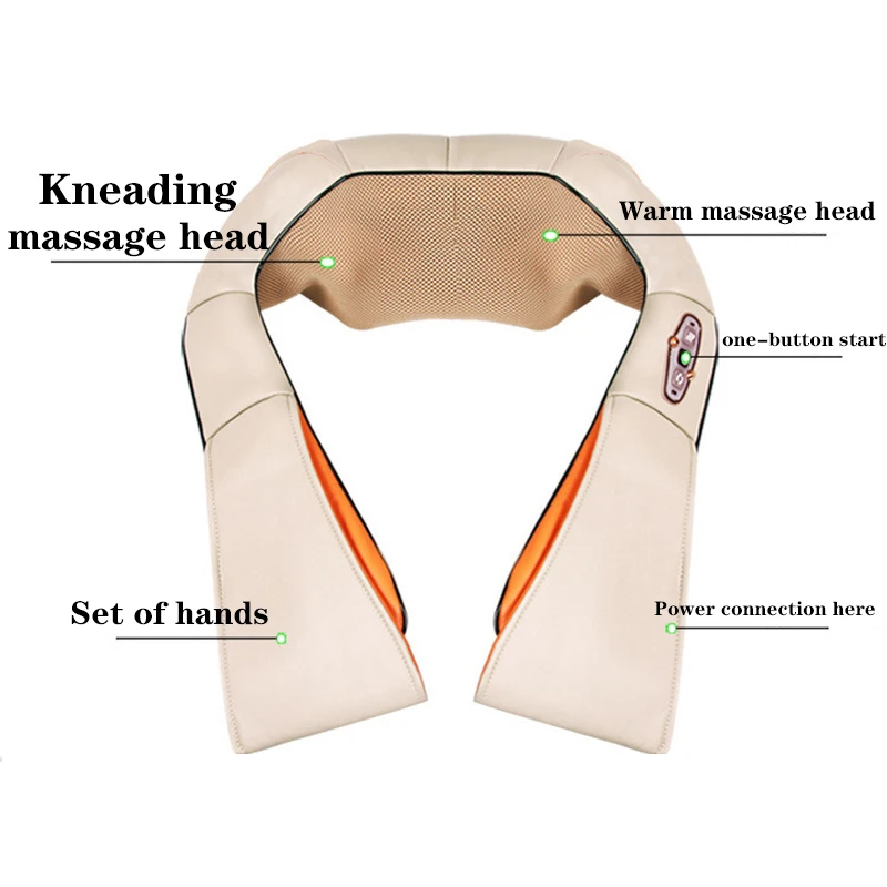Шиацу шейный массажер для спины и шеи шаль Электрический роликовый тепловой прибор ручной Китай домашняя машина