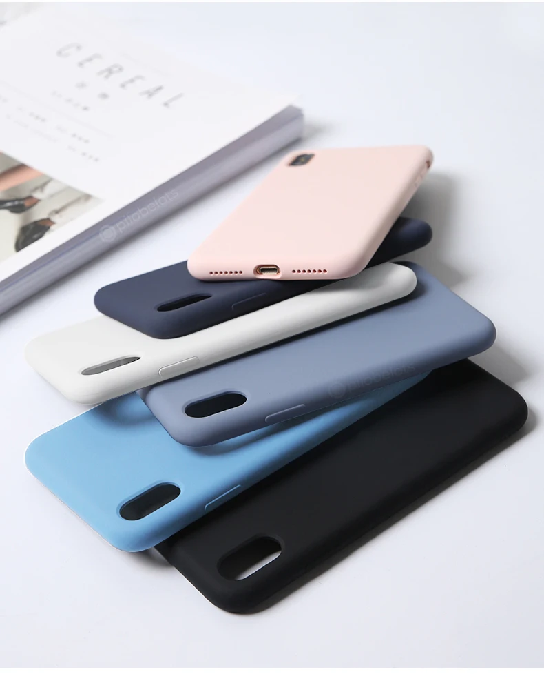 Официальный жидкий силиконовый чехол для iphone XR 6 6s 7 8 Plus Fundas для Apple xs максимальный чехол простой сплошной цвет