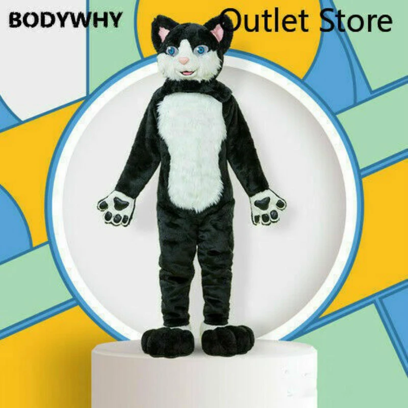 ADS Husky Dog Mascot Costume Adult Suit Unisex Xmas Dress Cartoon Parade Cosplay
