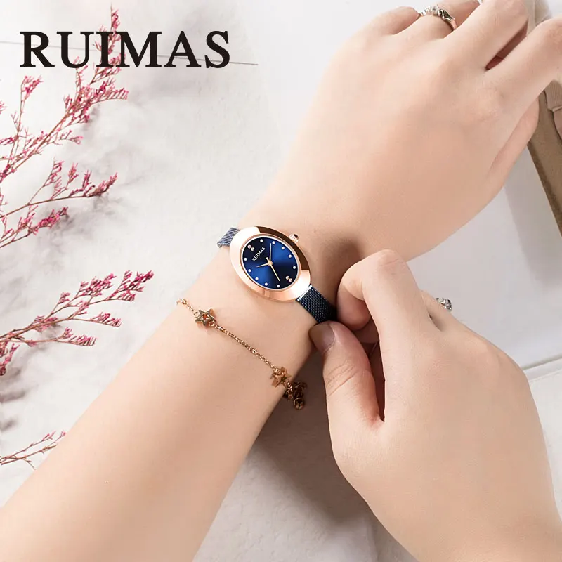 

RUIMAS Fashion Simple Small Dial Girls Watch Temperament Imported Quartz Movement Student Watch