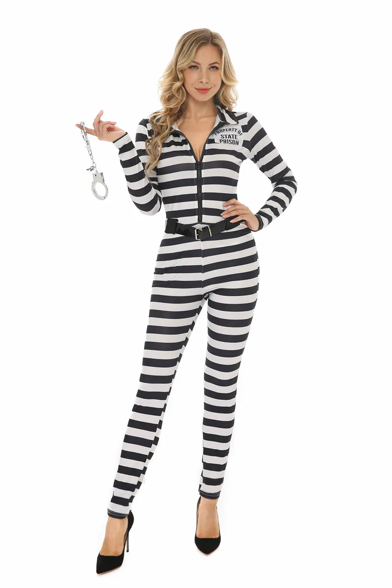 Striped Prisoner Cosplay Costumes 