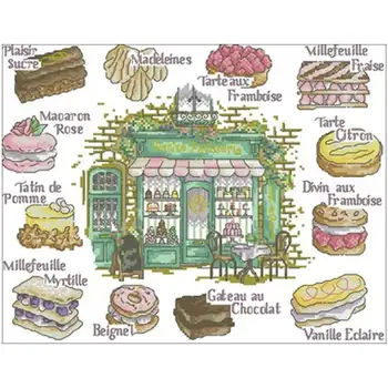 

Delicious cake shop patterns Counted Cross Stitch 11CT 14CT 18CT DIY Cross Stitch Kits Embroidery Needlework Sets home decor