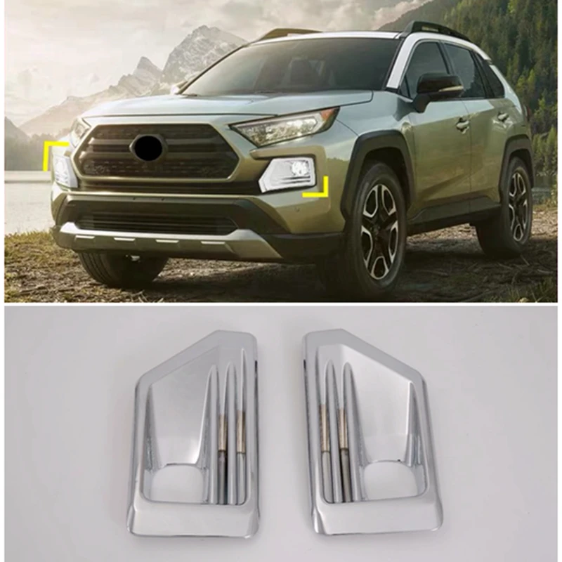 Подходит для Toyota RAV4 RAV 4 2019 2020 ABS Хромированная передняя противотуманная фара