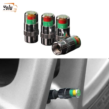 

YOLU Car Wireless Tire Pressure Cap Tire Pressure Monitor Valve Stem Caps Sensor Indicator Diagnostic Tools Kit