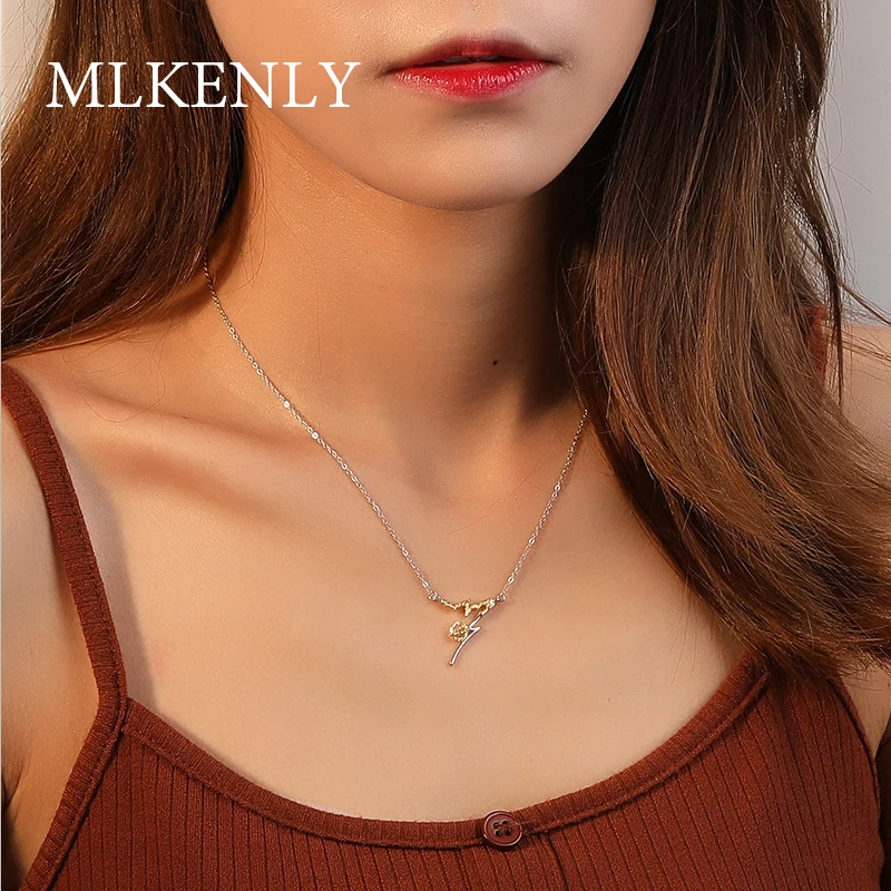 MLKENLY, новинка, 925 пробы, серебро, космическая планета, Юпитер, дизайн, цепочка для ключицы, цветное ожерелье для женщин