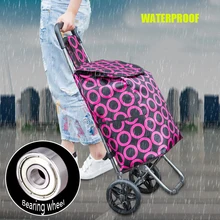 Складная переносная тележка для покупок, тележка для багажа, тележка для трейлера, маленькая ручная тележка для дома, пожилых людей