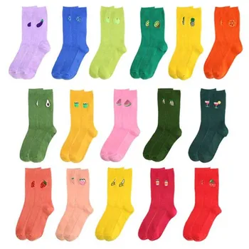 

Street New Pineapple Pepper Banana Fruit And Vegetable Cotton Socks Kawaii Long Socks Colorful Funny Women Girl Warm Socks Meias