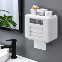 Wall-mounted Toilet Paper Box Toilet Paper Shelf Toilet Waterproof Tissue Holder Roll Paper Accessory Tissue Towel Holders