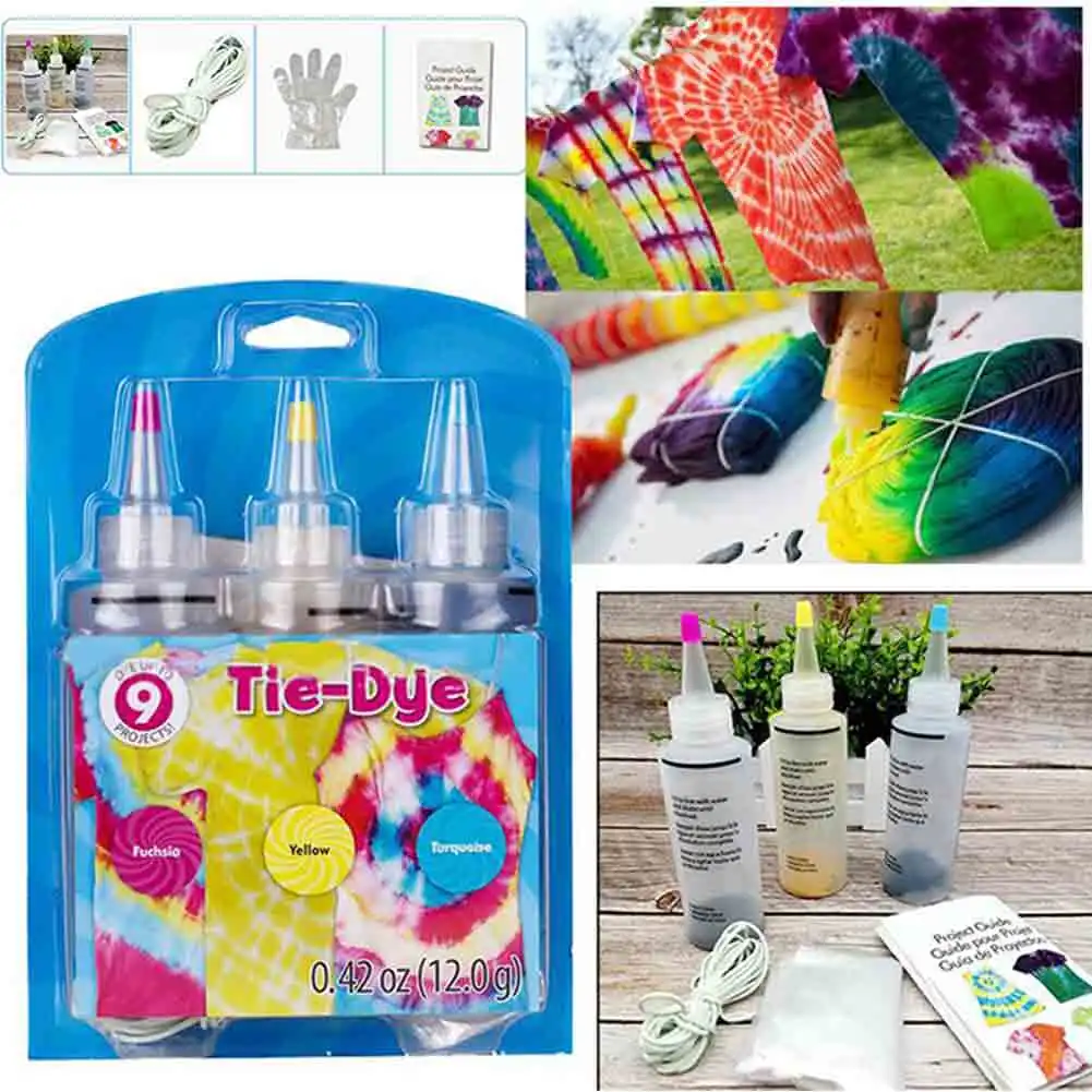 18 Colors DIY Tie-dye Suit Safe Practical Cold Water Dyes Pigments Kit For  Children