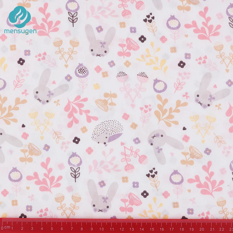 Ткань метр кролик мультфильм хлопок ткани для девочек платья Детская кроватка бампер простыня одеяла подушки Чехол DIY швейная ткань