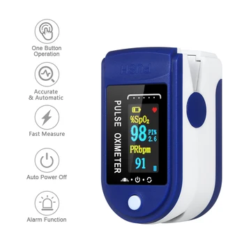 

1pc Blood Oxygen Monitor OLED display Blood Oxygen Finger Pulse Digital Fingertip Oximeter Oxygen Saturation Monitor No Battery