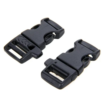 

50pcs Buckle Buckle Clip Whistle for Survival Bracelet Para rope 15mm BLACK