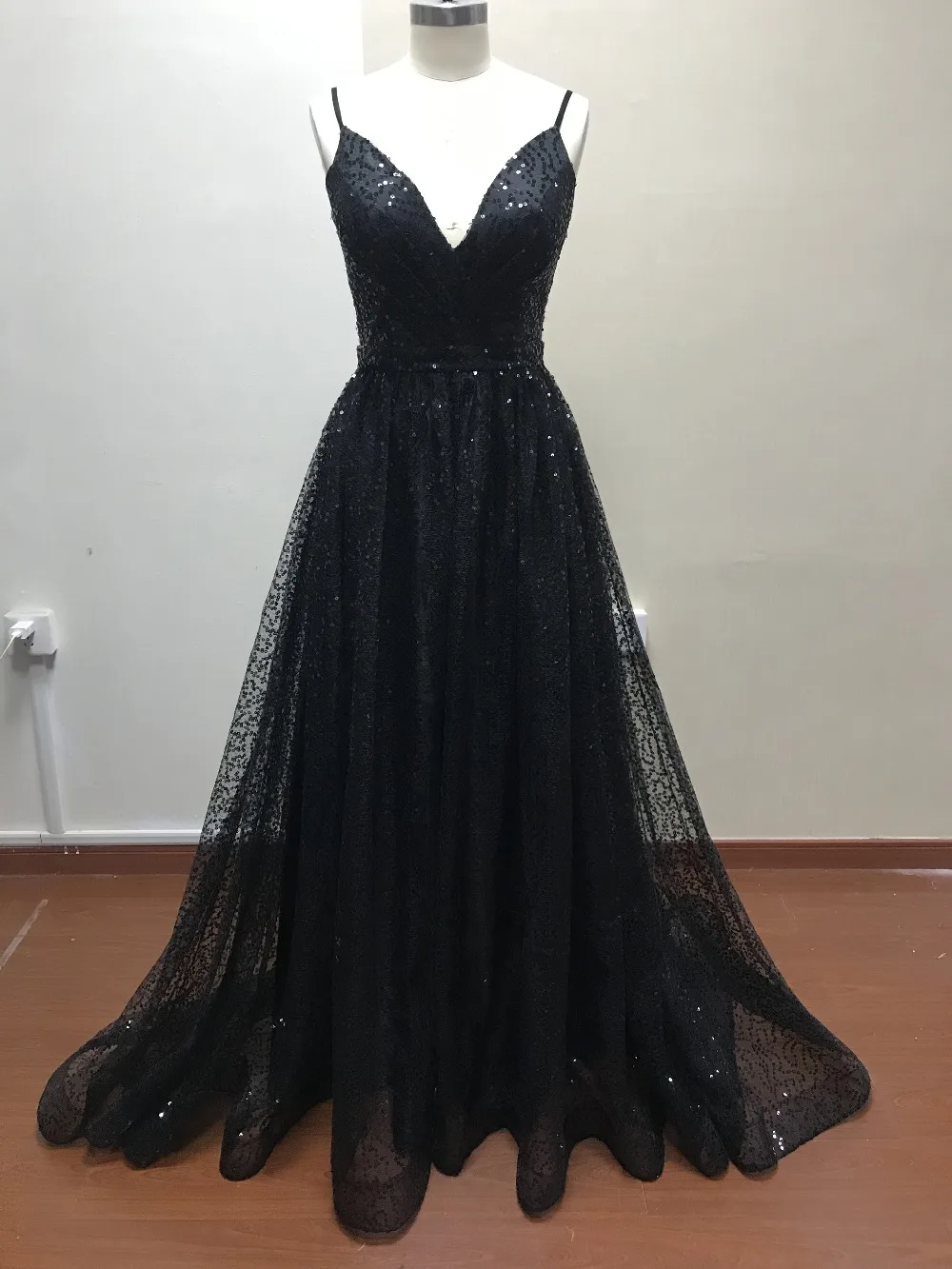 Robe De Soiree вечернее платье с блестками и v-образным вырезом Элегантное Длинное торжественное платье на тонких бретелях с Боковым Разрезом vestido de festa Abiye